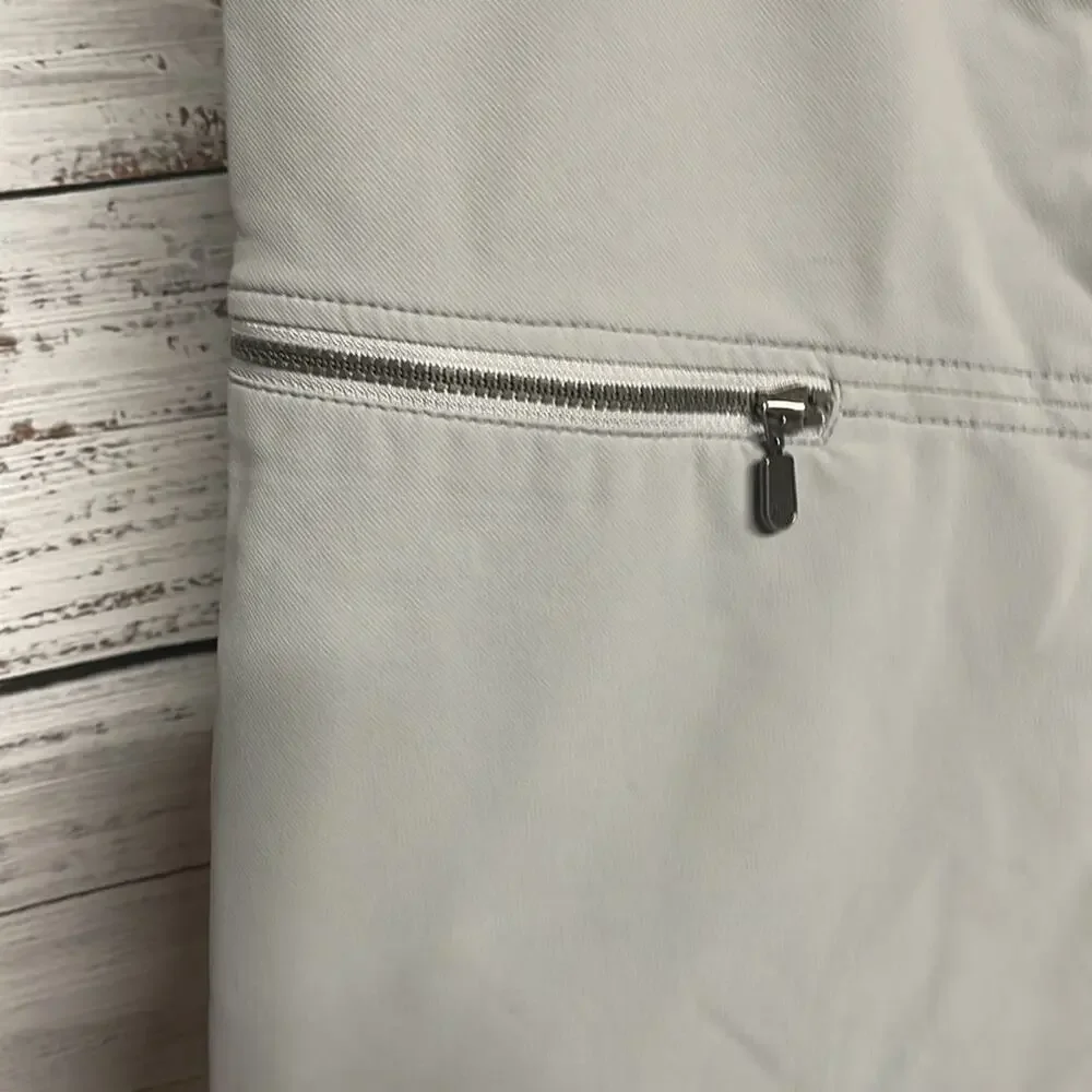 Athleta Tear Away B4 You Play Skirt Gray Zip Pockets Drawstring 4 Petite - Picture 4 of 8